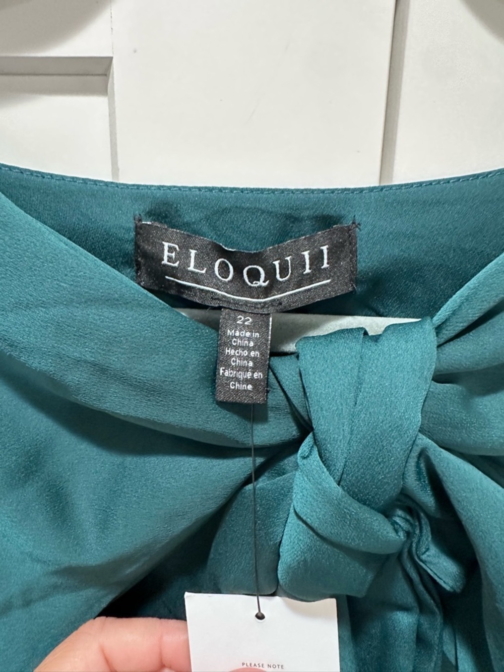 Eloquii Sleeveless Teal Tie-Neck Maxi Dress - Picture 5 of 7